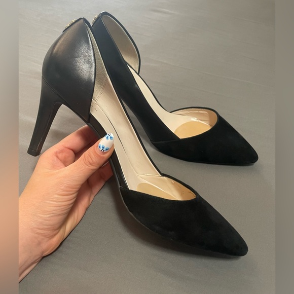 Cole Haan 👠 Stilletto Black Suede and Leather Heels Pump, Size 7.5 (EUC) - Picture 2 of 7